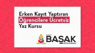 Güney Başak’tan, Erken Kayıt Yaptıran Öğrencilere Ücretsiz Yaz Kursu Güney Başak’tan, Erken Kayıt Yaptıran Öğrencilere Ücretsiz Yaz Kursu